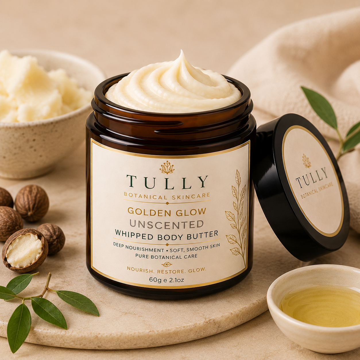 Golden Glow Unscented Whipped Body Butter